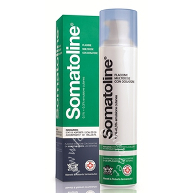 Somatoline 0,1% + 0,3% emulsione cutanea  0,1% + 0,3% emulsione cutanea flacone con dosatore 25 applicazioni 