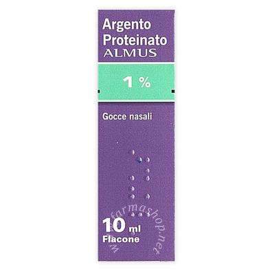 Argento proteinato almus  1% gocce nasali e auricolari, soluzione flacone 10 ml 