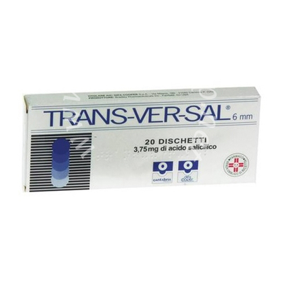 Trans-ver-sal  3,75 mg/6 mm cerotti trandermici scatola 20 cerotti transdermici 6 mm - 24 cerotti di fissaggio ed una limetta 