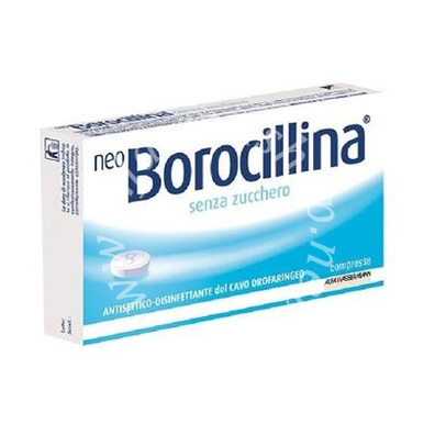 Neo borocillina 1,2 mg + 20 mg pastiglie senza zucchero 1,2 mg + 20 mg pastiglie senza zucchero 16 pastiglie in blister pvc-pe-pvdc/al
