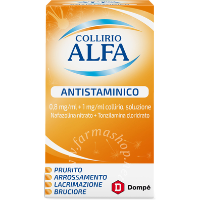 collirio alfa antistaminico 0,8 mg/ml + 1 mg/ml collirio, soluzione  0,8 mg/ml + 1 mg/ml collirio, soluzione flacone 10 ml 