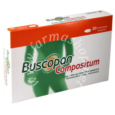 Buscopan compositum 10 mg + 500 mg compresse rivestite con film 20 compresse in blister al/pvc