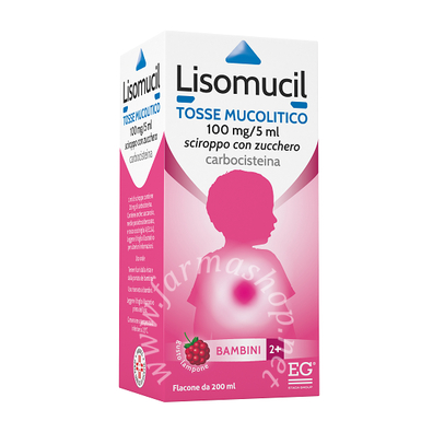 Lisomucil tosse mucolitico 100 mg/5 ml sciroppo  100 mg/5 ml sciroppo con zucchero flacone 200 ml 